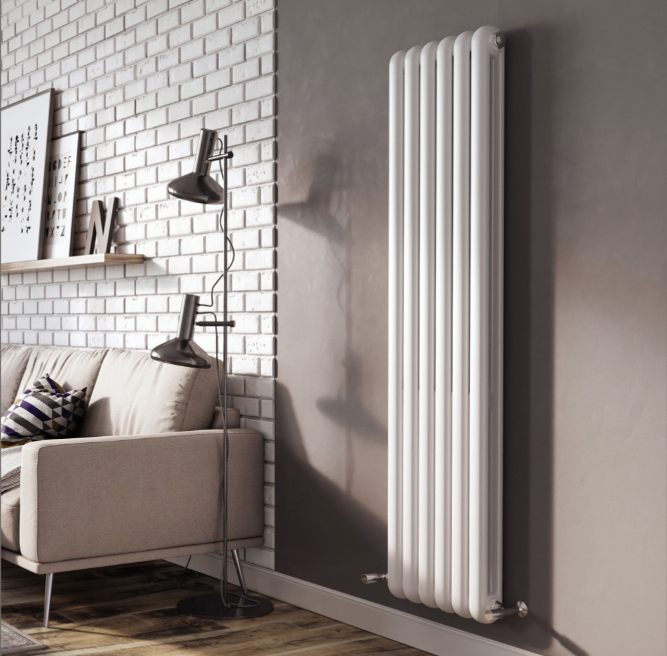 Wyoming White Vertical Column Radiator - 1500x380mm