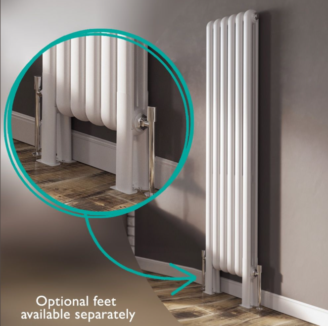 Wyoming White Vertical Column Radiator - 1500x380mm