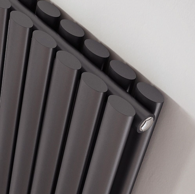 Minnesota Grey Double Horizontal Radiator - 472x1200mm