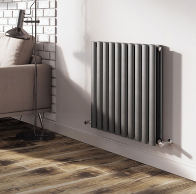 Minnesota Grey Double Horizontal Radiator - 600x590mm