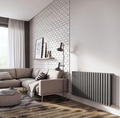 Minnesota Grey Double Horizontal Radiator - 600x1180mm