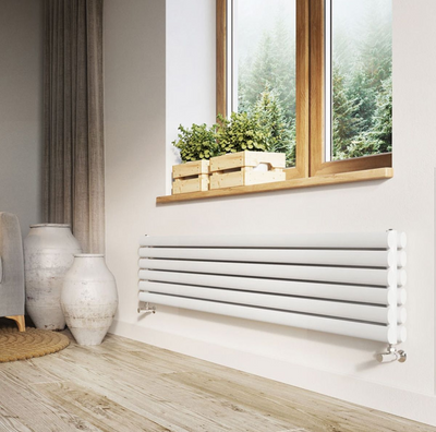 Minnesota White Double Horizontal Radiator - 472x1200mm