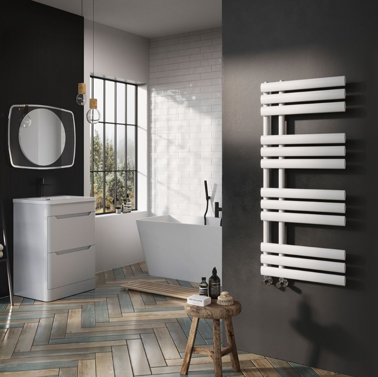 Louisiana White Designer Heated Towel Rail - 1130x500mm