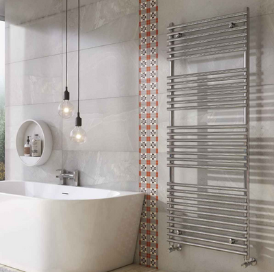 New Hampshire 1600 x 600mm Heated Towel Rail – Chrome