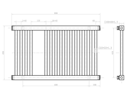 West Virginia 800 x 490mm Heated Towel Radiator - Chrome