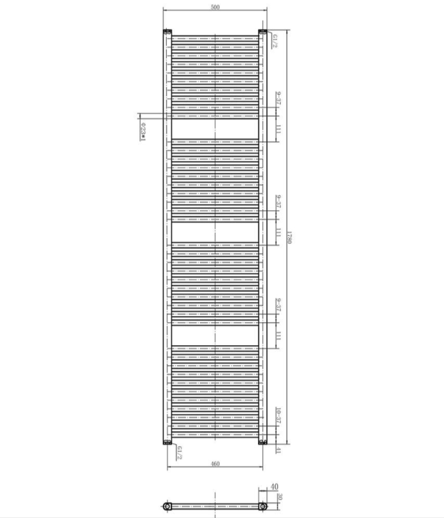 North Carolina 1800x500mm Electric Heated Towel Rail – Anthracite