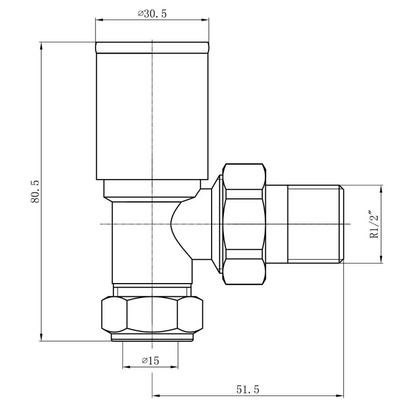 Round Black Angled Pair of Radiator Valves