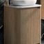 Jack 1000mm Ribbed Floorstanding Vanity Unit with Doors in Natural Oak with White Worktop N24