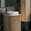 Jack 1000mm Ribbed Floorstanding Vanity Unit with Doors in Natural Oak with White Worktop N24