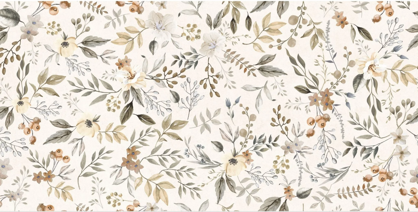 Express Autumn Floral Matt Porcelain Tile - 1200x600mm N24AW