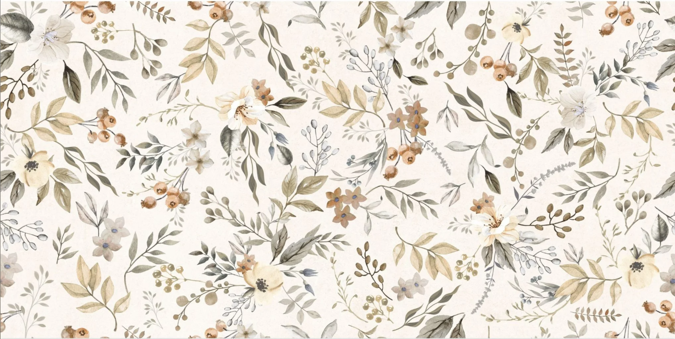 Express Autumn Floral Matt Porcelain Tile - 1200x600mm N24AW