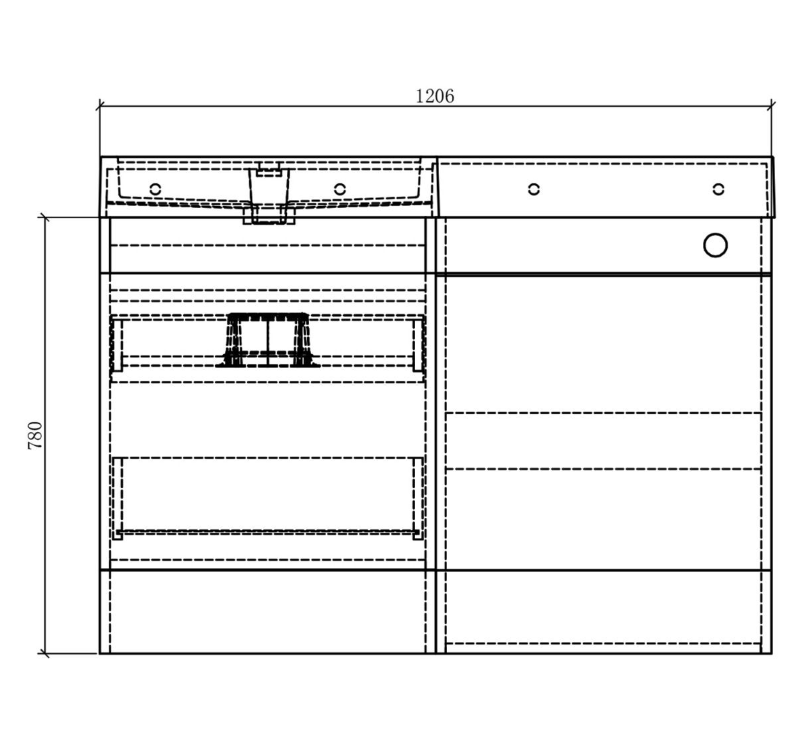 Alhambra 1200mm Vanity & WC Combination Unit in White Gloss – Left Hand