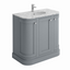 Louise 900mm Curved Vanity Unit in Light Grey with Marble Top and Ceramic Basin