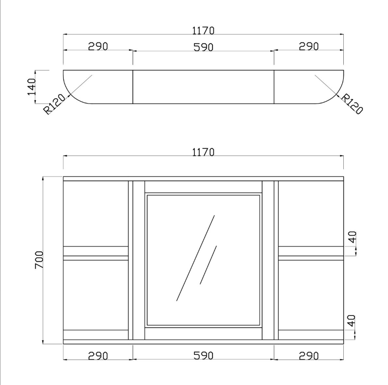 Louise 1170mm Mirrored Wall Cabinet Matt White