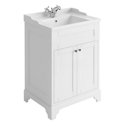 George 600mm Floorstanding Traditional Vanity Unit in Matt White