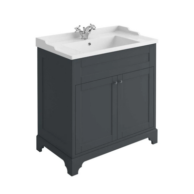 George 810mm Floorstanding Traditional Vanity Unit in Midnight Grey