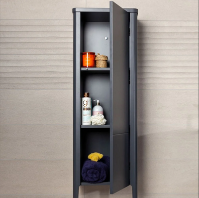 Sarah Floor Standing Tall Cabinet in Slate Grey