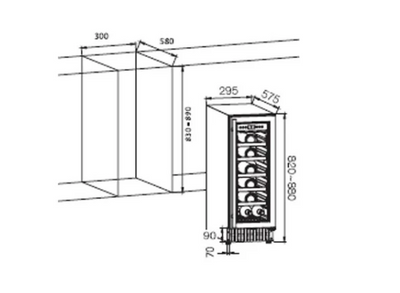 Prima 300MM BLACK WINE COOLER PRWC408