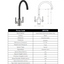 Prima+ Swan Neck Dual Lever Mixer Tap - Black BPR700