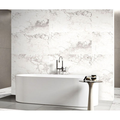 Abigail White Polished Porcelain Tile - 600x300mm N23