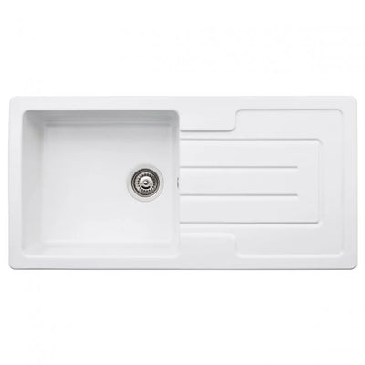 Abode Acton 1B & Drainer Ceramic Inset Sink - White