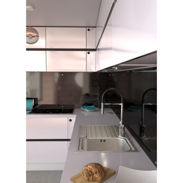 Abode Connekt 1.0 Bowl Inset Kitchen Sink with Nexa Sink Tap 860mm L x 500mm W - Stainless Steel