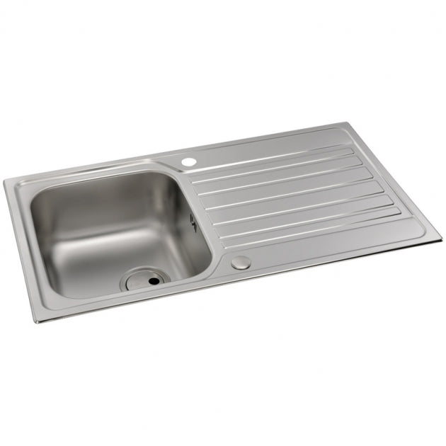 Abode Connekt 1.0 Bowl Inset Kitchen Sink with Atlas Sink Tap 860mm L x 500mm W - Stainless Steel