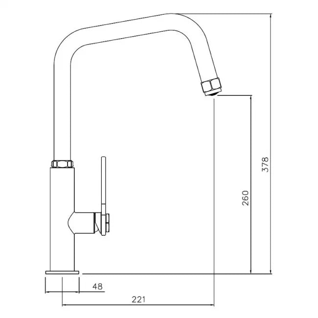 Abode Hex Single Lever Pull Out Kitchen Sink Mixer Tap - Brushed Nickel