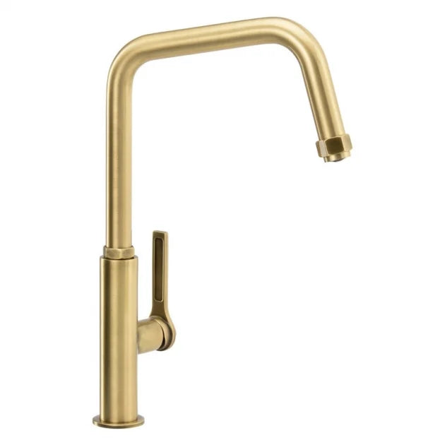 Abode Hex Single Lever Kitchen Sink Mixer Tap - Antique Brass