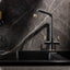 Abode Industria 3 IN 1 Monobloc Kitchen Sink Mixer Tap - Matt Black/Antique Brass