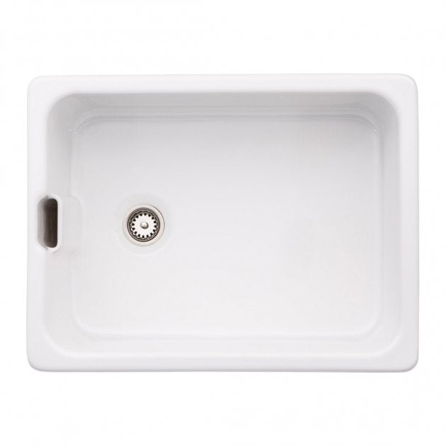 Abode New Belfast 1.0 Bowl Ceramic Kitchen Sink 595mm L x 455mm W - White