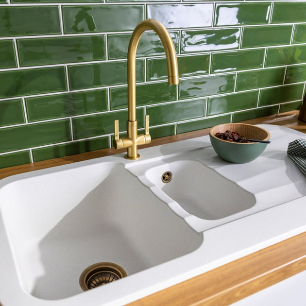 Abode Pico Monobloc Kitchen Sink Mixer Tap - Brushed Brass