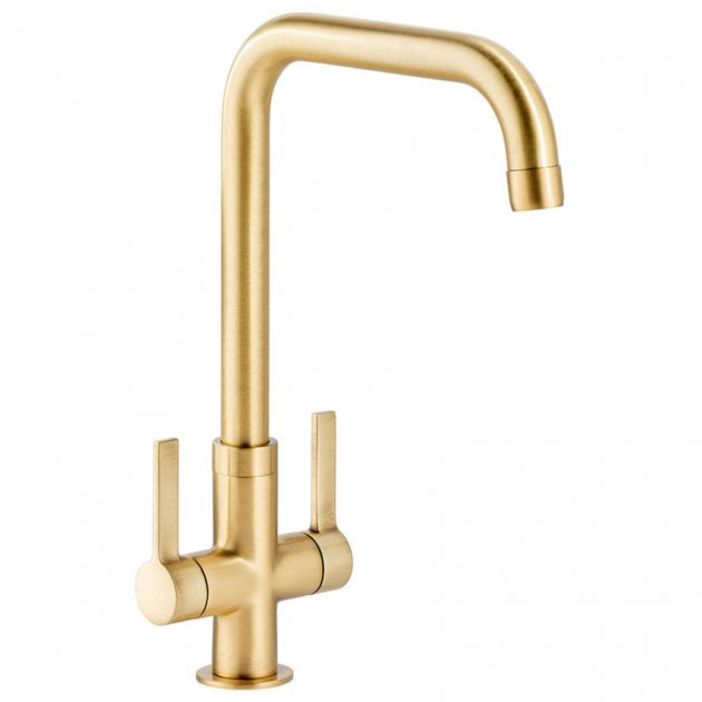 Abode Pico Quad Monobloc Kitchen Sink Mixer Tap - Brushed Brass