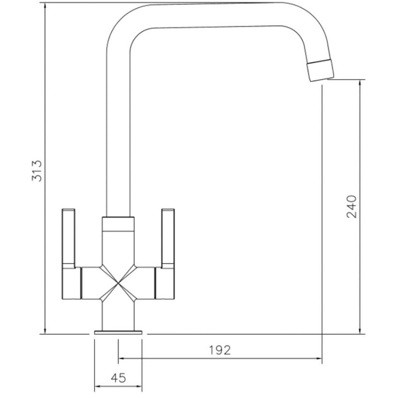 Abode Pico Quad Monobloc Kitchen Sink Mixer Tap - Brushed Brass