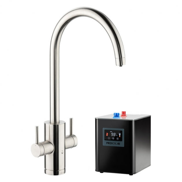 Abode Profile 4 IN 1 Monobloc Kitchen Sink Mixer Tap with Proboil.4E Tank - Brushed Nickel