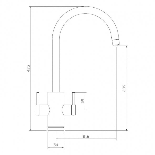 Abode Propure 4 IN 1 Quad Spout Monobloc Kitchen Sink Mixer Tap - Brushed Brass