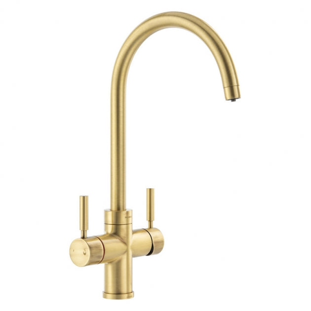 Abode Propure 4 IN 1 Quad Spout Monobloc Kitchen Sink Mixer Tap - Brushed Brass