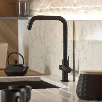 Abode Prothia 3 IN 1 Quad Spout Slimline Monobloc Kitchen Sink Mixer Tap - Matt Black