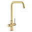 Abode Prothia 3 IN 1 Quad Spout Slimline Monobloc Kitchen Sink Mixer Tap - Brushed Brass