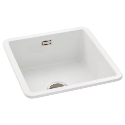 Abode Sandon 1.0 Bowl Ceramic Kitchen Sink 460mm L x 460mm W - White