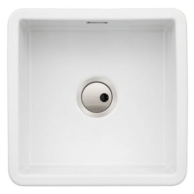 Abode Sandon 1.0 Bowl Ceramic Kitchen Sink 460mm L x 460mm W - White