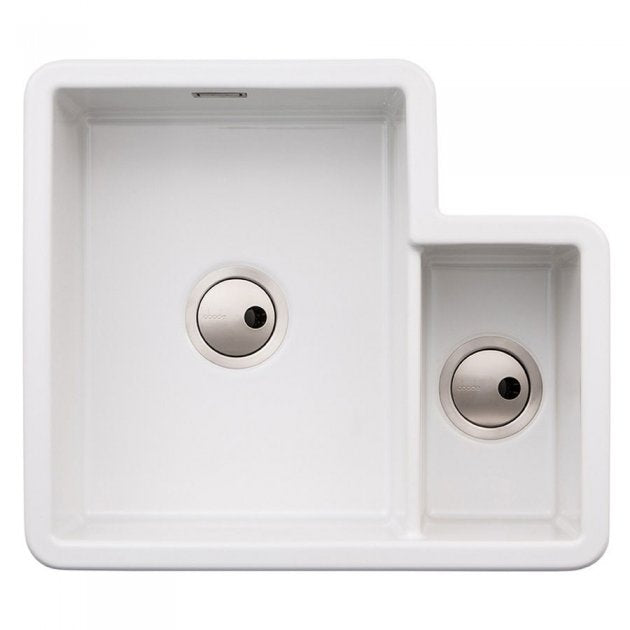 Abode Sandon 1.5 Bowl Ceramic Kitchen Sink 595mm L x 520mm W - White