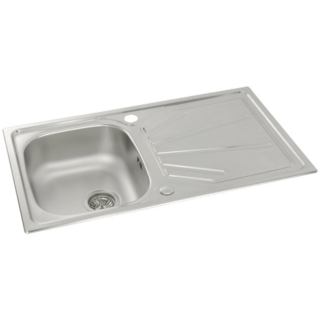 Abode Trydent 1.0 Bowl Inset Kitchen Sink with Nexa Sink Tap 860mm L x 500mm W - Stainless Steel