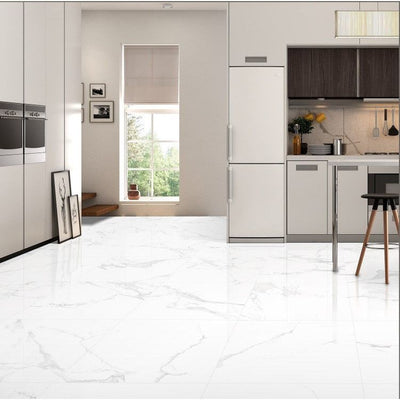 Agnes White Polished Porcelain Tile - 600x600mm N23