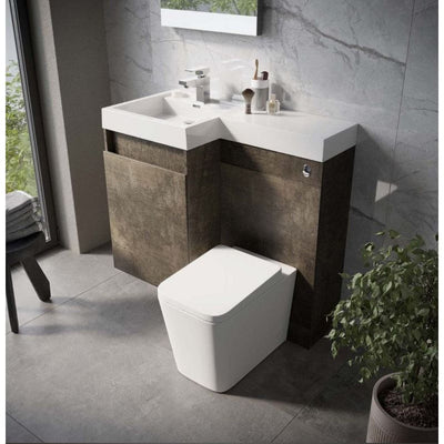 Alhambra 900mm Vanity & WC Combination Unit in Metallic– Left Hand