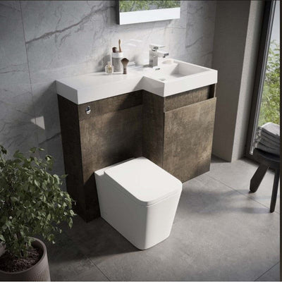 Alhambra 900mm Vanity & WC Combination Unit in Metallic – Right Hand