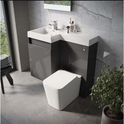 Summers 900mm Vanity & WC Combination Unit in Titanium Grey – Left Hand