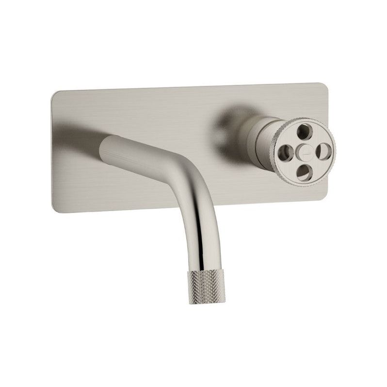 Alpha Brushed Nickel Wall Mounted Basin Mixer Tap