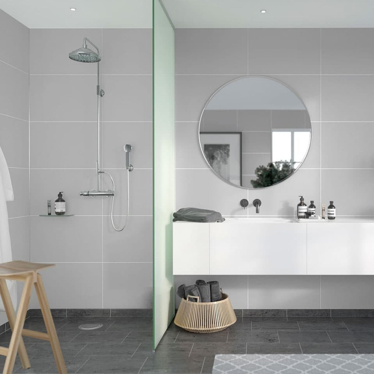 Fibo Contemporary - Light Grey (Tile Effect)