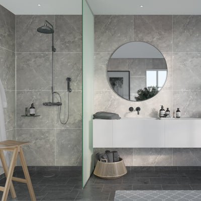 Fibo Marble - Grey Marble (Tile Effect)